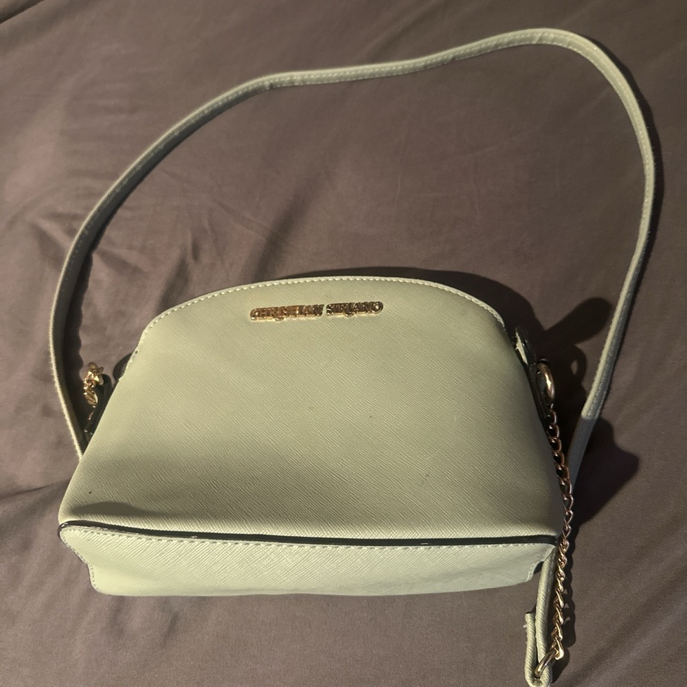 turquoise Christian Siriano purse